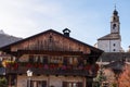 Sauris - Scenic view of remote alpine village of Sauris di Sotto in Carnic Alps, Friuli Venezia Giulia, Italy