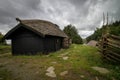 Scenic view of a replica viking farm in Avaldsnes Norway