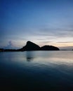 Scenic view of river against evening sky