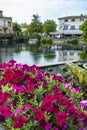 Scenic view on river Sorgue in colorful old town Lisle-sul-la-Sorgue in Provence, France Royalty Free Stock Photo