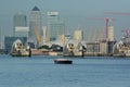 River Thames View. O2, Thames Barrier, Docklands Royalty Free Stock Photo