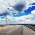 Scenic view of road on bridge against sky Royalty Free Stock Photo