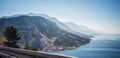 scenic view on road on Makarska riviera in Croatia. Royalty Free Stock Photo