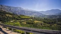 scenic view on road on Makarska riviera in Croatia. Royalty Free Stock Photo