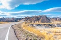 Scenic view of Rock formations in Badlands National Park, South Dakota, USA in the day light Royalty Free Stock Photo