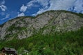 Scenic view of rock at Hallstatt mountain village in the Austrian Alps, Salzkammergut region Royalty Free Stock Photo