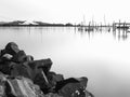 Scenic view of rocks in sea against sky Royalty Free Stock Photo