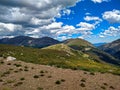 Sunny day in the Rocky Mountain National Park in alpine area