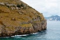 Scenic view of rocky promontory in the coast. Sonabia Beach in Cantabria