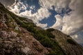 Scenic view on rocky route Nandsteig from Puchberg to Kaiserstein on Rax plateau