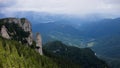 Scenic view of the romanian mountains with various rock formations. Horizontal view Royalty Free Stock Photo