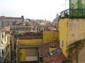 Scenic view from the roof top to the ancient buildings in Rome, Italy Royalty Free Stock Photo