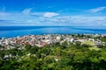 Scenic view of Roseau town and sea, Dominica island. Seen from the small mountain Morne Bruce