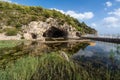 Scenic view of the ruins of the Villa of Tiberius, in Sperlonga, Lazio, Italy