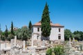 Scenic view of the ruis of Ancient Agora of Athens under the blue sky, Greece Royalty Free Stock Photo