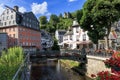 Scenic view of Rur river running through Monschau city, Aachen, Germany