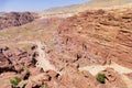 Scenic View The Sacred Valley and Ancient Nabataean Tombs in The Lost City of Petra, Jordan from The High Place of Sacrifice Royalty Free Stock Photo