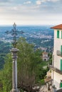 Scenic view of the Sacro Monte di Varese and the Po Valley, Italy Royalty Free Stock Photo