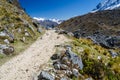 Scenic view during the Salkantay trek Royalty Free Stock Photo