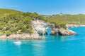 View of Architello or San Felice arch, on Gargano coast, Apulia, Italy. Royalty Free Stock Photo