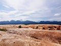 Scenic view of sand dune against sky