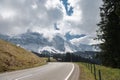 Scenic view of the Santis mountain with a highway road and a small house in the foreground Royalty Free Stock Photo