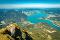 Scenic view from Schafberg over Mondsee Lake