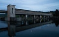 Scenic view of the Schleuse Port Bridge in the evening in Switzerland