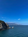 Scenic View Of Sea Against Clear Blue Sky - stock photo Royalty Free Stock Photo