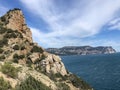 Scenic View Of Sea Against Clear Blue Sky - stock photo Royalty Free Stock Photo