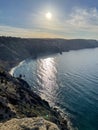 Scenic View Of Sea Against Clear Blue Sky - stock photo Royalty Free Stock Photo