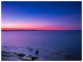 Scenic view of sea against roantic sky at sunset Royalty Free Stock Photo