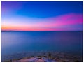 Scenic view of sea against romantic sky at sunset Royalty Free Stock Photo