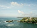 Scenic view of the ocean against blue sky in Galle, Sri Lanka Royalty Free Stock Photo