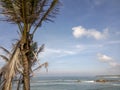 Scenic view of the ocean against blue sky in Galle, Sri Lanka Royalty Free Stock Photo