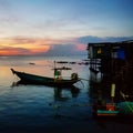 Scenic view of sea against sunset sky Royalty Free Stock Photo