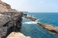 Scenic view of the seaside and the path towards the caves of Ajuy, Spain