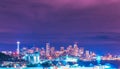 Scenic view Seattle cityscape in the night time,Washington,USA