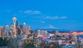 Scenic view Seattle cityscape in night time,Washington,USA.