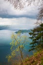 Scenic View of a Shower over a Swiss Lake