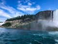 Spectacular view of waterfalls and cliffs of Niagara Falls