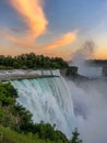 Spectacular view of waterfalls and cliffs of Niagara Falls