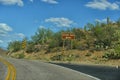 Scenic view sign off of road in arizona