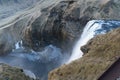 Scenic view of Skogafoss waterfall famous landmark for tourist on the Skoga River in the south of Iceland Royalty Free Stock Photo