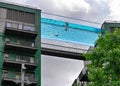 Scenic view of the the Sky Pool bridging the Legacy Buildings at Embassy Gardens, London