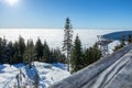 A scenic view of Skyride Gondola at The Peak of Vancouver Royalty Free Stock Photo