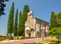 Scenic view of small church of Santo Spirito on the castle in Gorizia. Friuli Venezia Giulia, Italy