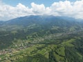 Scenic view of the small village of Simon in Romania, set against the backdrop of Bucegi Mountains Royalty Free Stock Photo