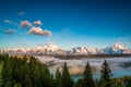 Scenic view of the "Snake River Overlook" and Grand Teton in Yellowstone National Park, Wyoming Royalty Free Stock Photo