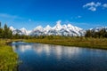 Scenic view of the "Snake River Overlook" and Grand Teton in Yellowstone National Park, Wyoming Royalty Free Stock Photo